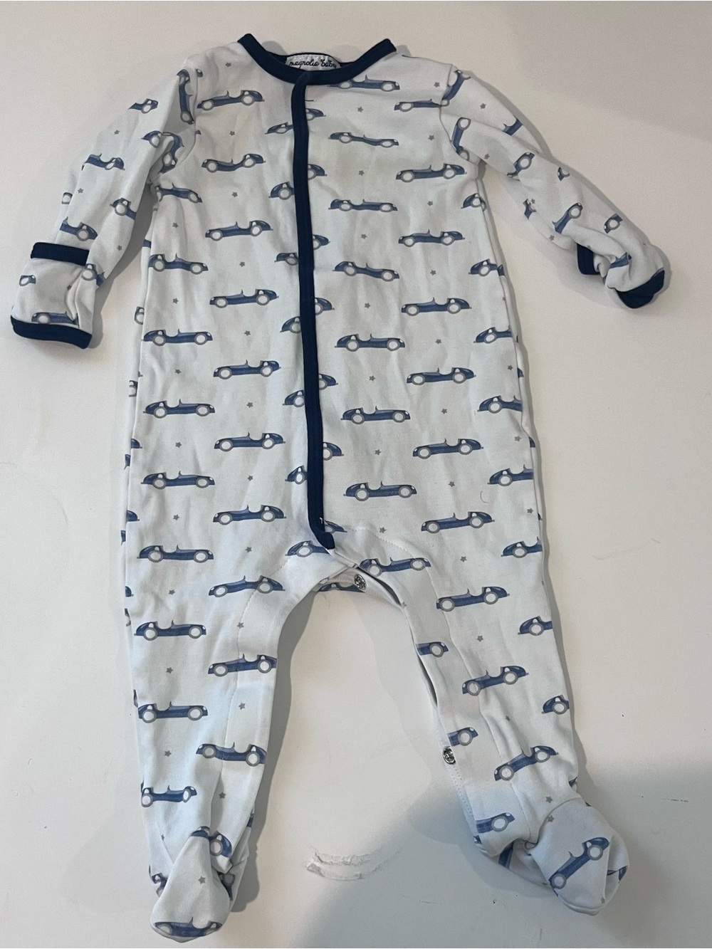 Magnolia Baby Baby Boy Car Print Footed Sleeper 3m Pima Cotton Snaps Navy